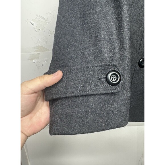 Fashion Bug Women’s 1X Peacoat Jacket Gray Wool Blend Double Breasted - Picture 3 of 12